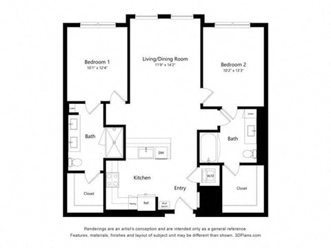 B1A_1086 sqft floor plan at Alta Northerly, Cumming, GA